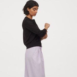 h&m black cotton cardigan